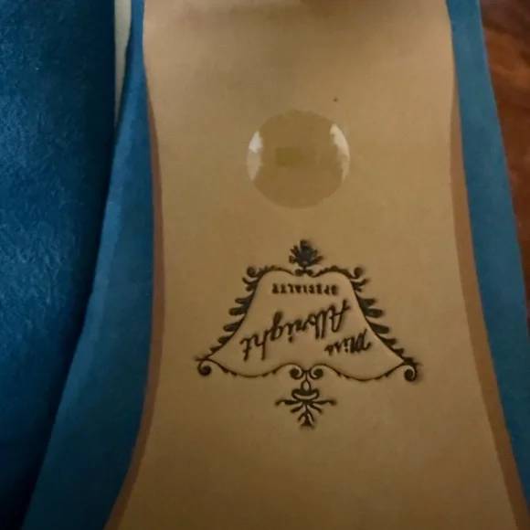 Miss Albright Teal Suede Heels with Floral Accent - Picture 4 of 4